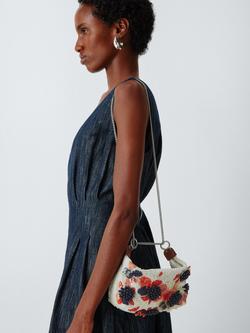 John Lewis Beaded Grab Bag - view 2, White/Multi