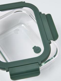 John Lewis X Deliciously Ella Rectangular Glass Storage Container, 630ml, Green - view 2, De Green