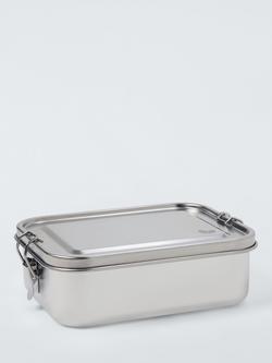 John Lewis X Deliciously Ella Stainless Steel Lunch Box, 1.1L, Silver