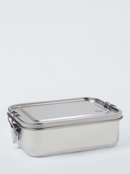 John Lewis X Deliciously Ella Stainless Steel Lunch Box, 1.1L, Silver