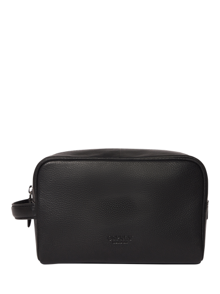 OSPREY LONDON Arlington Leather Wash Bag, Black