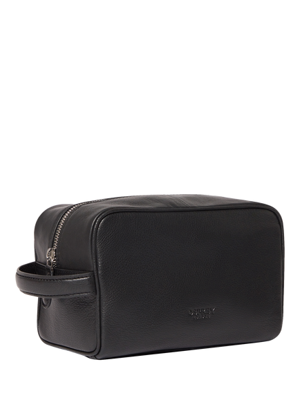 OSPREY LONDON Arlington Leather Wash Bag - view 2, Black