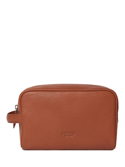OSPREY LONDON Arlington Leather Wash Bag, Tan