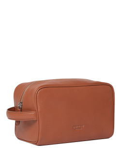 OSPREY LONDON Arlington Leather Wash Bag - view 2, Tan