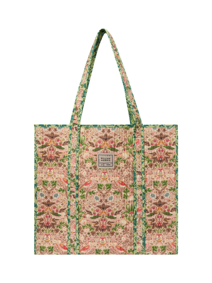 William Morris At Home Strawberry Thief Tote Bag, Blue, Blue