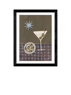 EAST END PRINTS Jazmine Joye 'Extra Dirty Martini' Framed Print, 43.4 x 33.4cm, Black Frame, Multi Multi