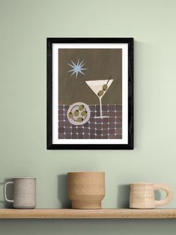 EAST END PRINTS Jazmine Joye 'Extra Dirty Martini' Framed Print, 43.4 x 33.4cm, Black Frame - view 2, Multi Multi