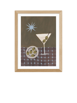 EAST END PRINTS Jazmine Joye 'Extra Dirty Martini' Framed Print, 43.4 x 33.4cm, Oak Frame, Multi Multi