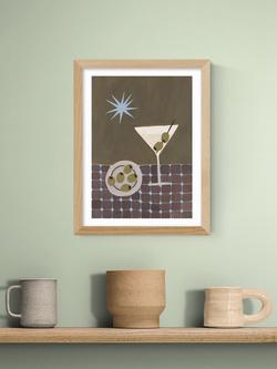 EAST END PRINTS Jazmine Joye 'Extra Dirty Martini' Framed Print, 43.4 x 33.4cm, Oak Frame - view 2, Multi Multi