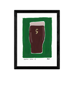 EAST END PRINTS Natalie Cass 'Guinness' Framed Print, 43.4 x 33.4cm, Black Frame, Multi Multi