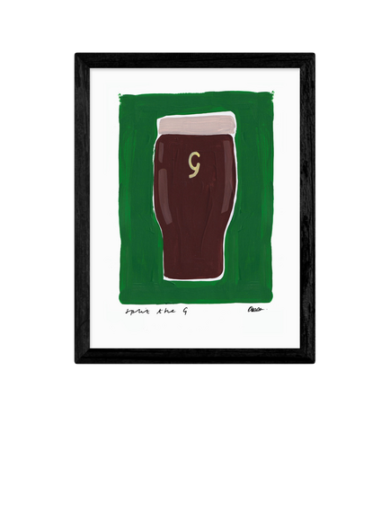 EAST END PRINTS Natalie Cass 'Guinness' Framed Print, 43.4 x 33.4cm, Black Frame, Multi Multi
