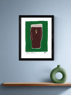 EAST END PRINTS Natalie Cass 'Guinness' Framed Print, 43.4 x 33.4cm, Black Frame - view 2, Multi Multi