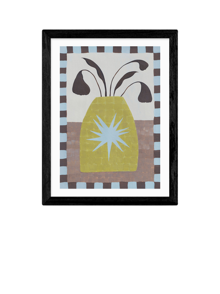 EAST END PRINTS Jazmine Joye 'Star Vase' Framed Print, 43.4 x 33.4cm, Black Frame, Multi Multi