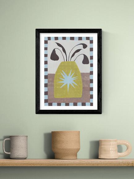 EAST END PRINTS Jazmine Joye 'Star Vase' Framed Print, 43.4 x 33.4cm, Black Frame - view 2, Multi Multi