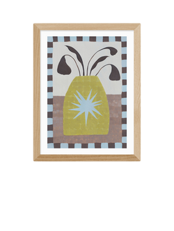 EAST END PRINTS Jazmine Joye 'Star Vase' Framed Print, 43.4 x 33.4cm, Oak Frame, Multi Multi