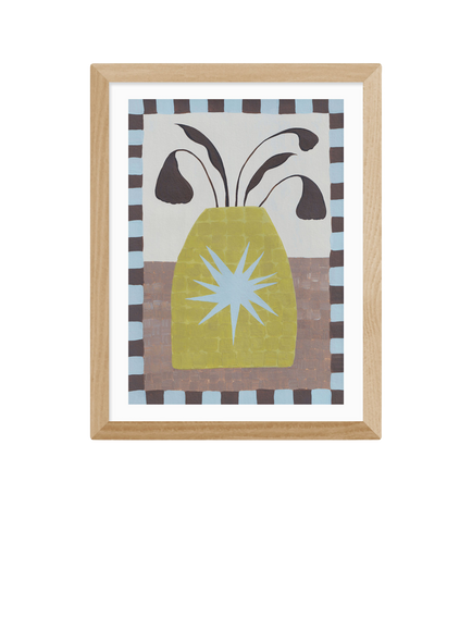 EAST END PRINTS Jazmine Joye 'Star Vase' Framed Print, 43.4 x 33.4cm, Oak Frame, Multi Multi