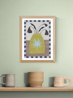 EAST END PRINTS Jazmine Joye 'Star Vase' Framed Print, 43.4 x 33.4cm, Oak Frame - view 2, Multi Multi