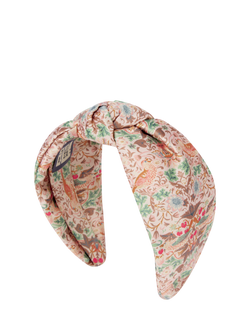 William Morris At Home Strawberry Thief Luxury Twist Headband, Pink - view 2, Pink