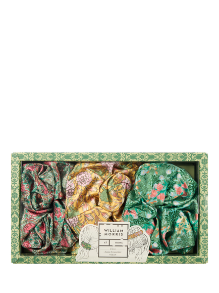 William Morris At Home Satin Hair Scrunchies Gift Set, Multi