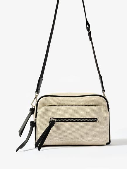 Mint Velvet Cotton Blend Cross Body Bag, Natural Cream