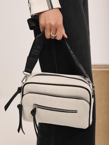 Mint Velvet Cotton Blend Cross Body Bag - view 2, Natural Cream