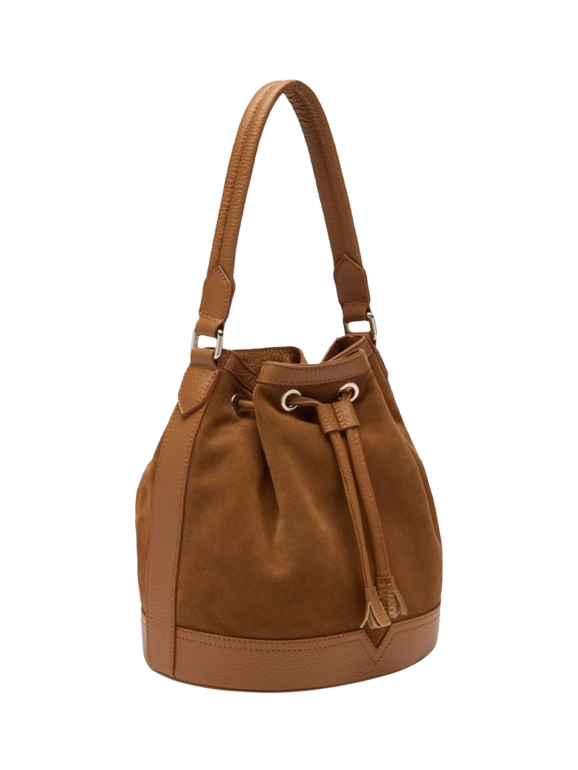 Product image 2 of 5, which shows Russell & Bromley Hessle Leather Bucket Bag, Brown
