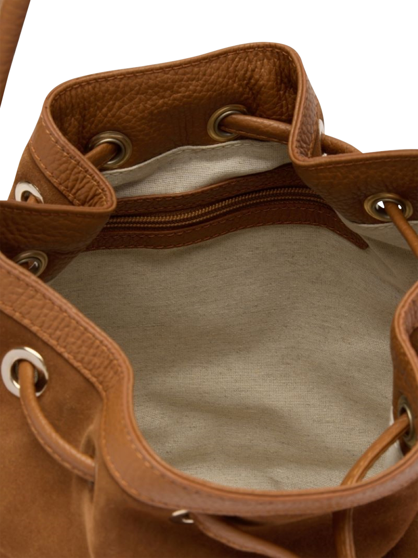 Product image 4 of 5, which shows Russell & Bromley Hessle Leather Bucket Bag, Brown
