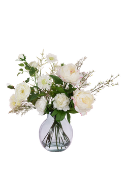 Floralsilk Artificial Ivory Dawn Arrangement, 62cm, Ivory, Ivory