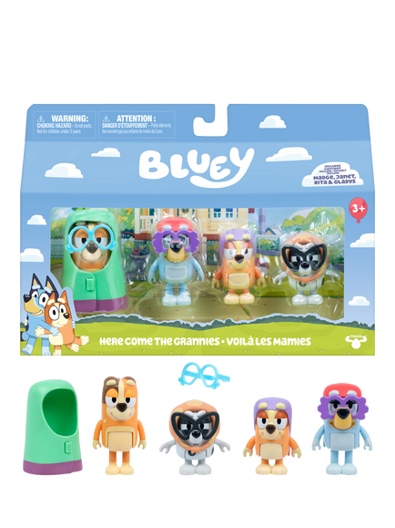Bluey with the Grannies Figures, Pack of 4, Multi