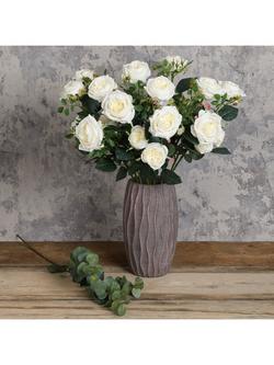 Floralsilk Artificial Olivia Rose Spray, 66cm, White - view 2, White