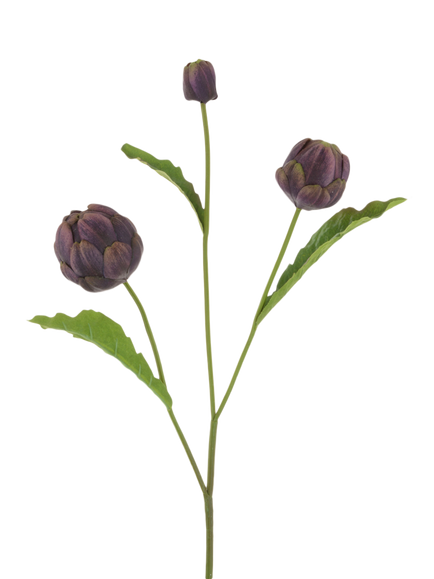 Floralsilk Artificial Mini Artichoke Spray, 77cm, Purple, Purple