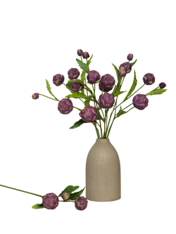 Floralsilk Artificial Mini Artichoke Spray, 77cm, Purple - view 2, Purple
