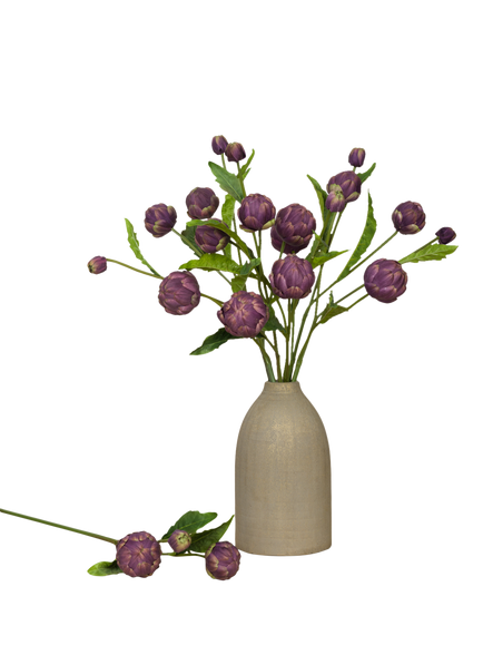 Floralsilk Artificial Mini Artichoke Spray, 77cm, Purple - view 2, Purple