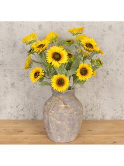 Floralsilk Artificial Sunflower Spray with 3 Flowers, 92cm, Yellow - view 2, Yellow
