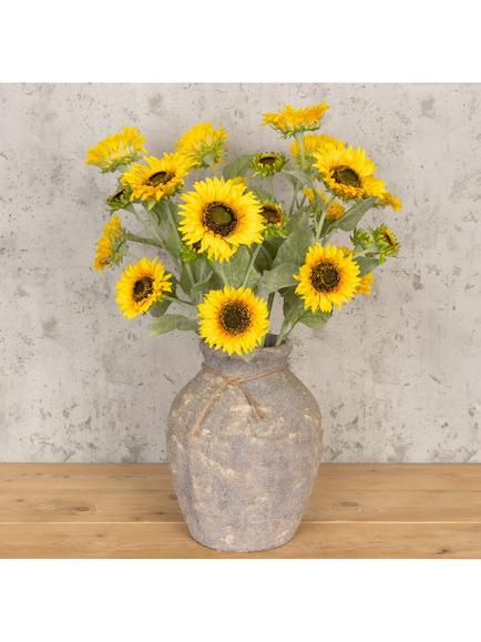Floralsilk Artificial Sunflower Spray with 3 Flowers, 92cm, Yellow - view 2, Yellow