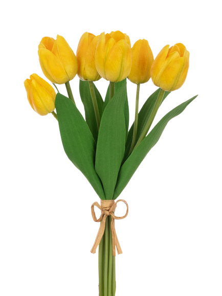 Floralsilk Artificial Tulip Bunch, 34cm, Yellow, Yellow
