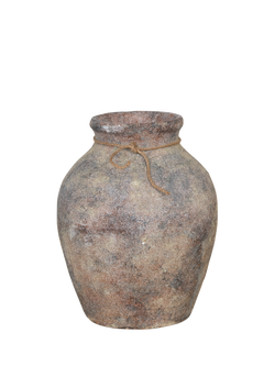 Floralsilk Mia Aged Stoneware Vase, 28cm, Natural, Natural