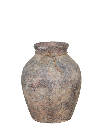 Floralsilk Mia Aged Stoneware Vase, 28cm, Natural, Natural