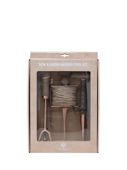 Fallen Fruits Sow & Grow Garden Tool Gift Set, FSC-Certified (Ash Wood), Copper - view 2, Natural