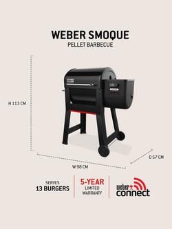 Weber Smoque Smart Pellet Smoker BBQ - view 2, Black