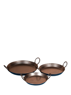 Kadai BBQ Skillet Pan Set, 3 Piece, Black