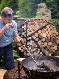 Kadai BBQ Blow Poker with Mango Wood Handle, 82cm - view 2, Black