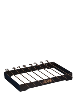 Kadai Steel BBQ Skewers & Rack Set, 8 Piece, Black