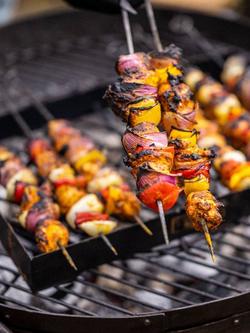 Kadai Steel BBQ Skewers & Rack Set, 8 Piece - view 2, Black