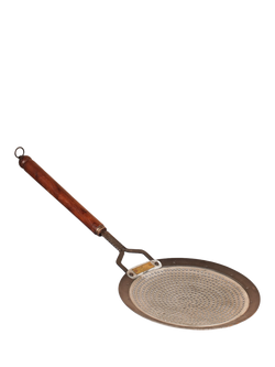 Kadai Zhara Steel Roasting Pan with Mango Wood Handle, Black