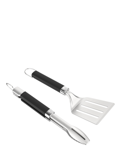 Weber Portable BBQ Spatula & Tongs Tool Set - view 2, Black