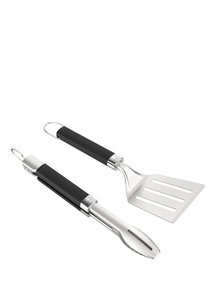 Weber Portable BBQ Spatula & Tongs Tool Set - view 2, Black