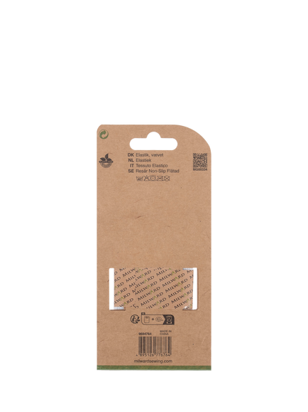 Milward Non-Roll Premium Woven Elastic, W50mm x L2m, White - view 2, White