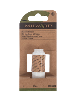 Milward Knit-In Elastic, L200m, Clear, Clear