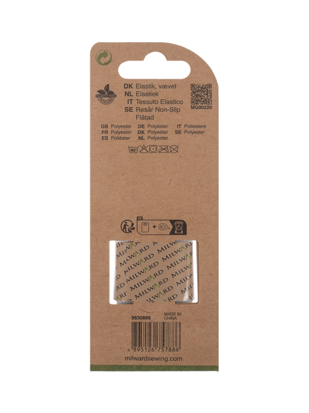 Milward Woven Non-Roll Elastic, W31mm x L1m, White - view 2, White